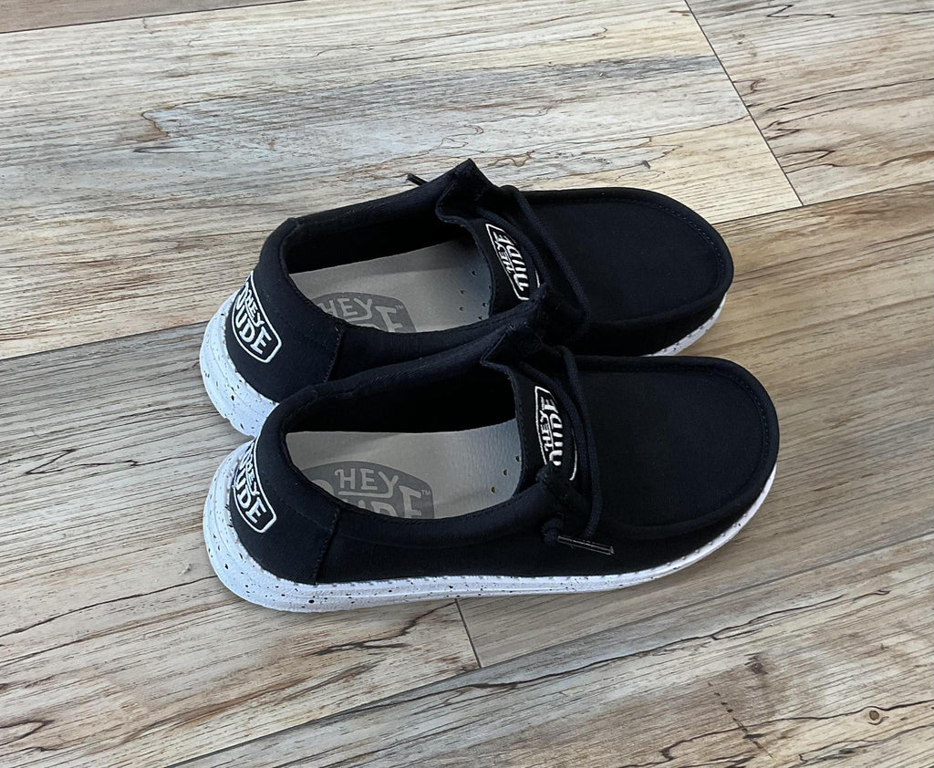HEY DUDE | WALLY YOUTH SLUB CANVAS BLACK | 40044-001