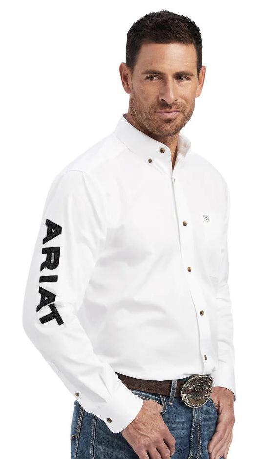 Ariat Men's Team Logo White Button Down Shirt |10046825