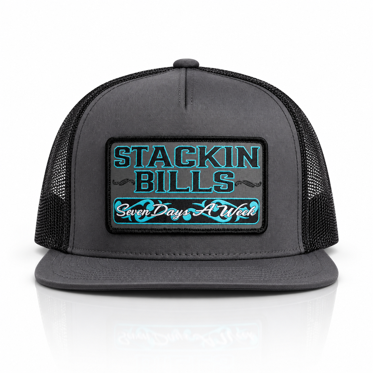 “ SB LARIAT “ STACKING BILLS CAP SNAP BACK CHARCOAL