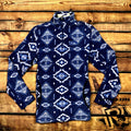 PRO VINTAGE Navy Aztec Fleece Pullover