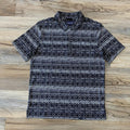 Mens aztec snap knit black polo |PPMT51R0W5