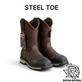 “ RAPTOR “ | WORK BOOTS STEEL TOE BROWN SQUARE TOE WESTERN