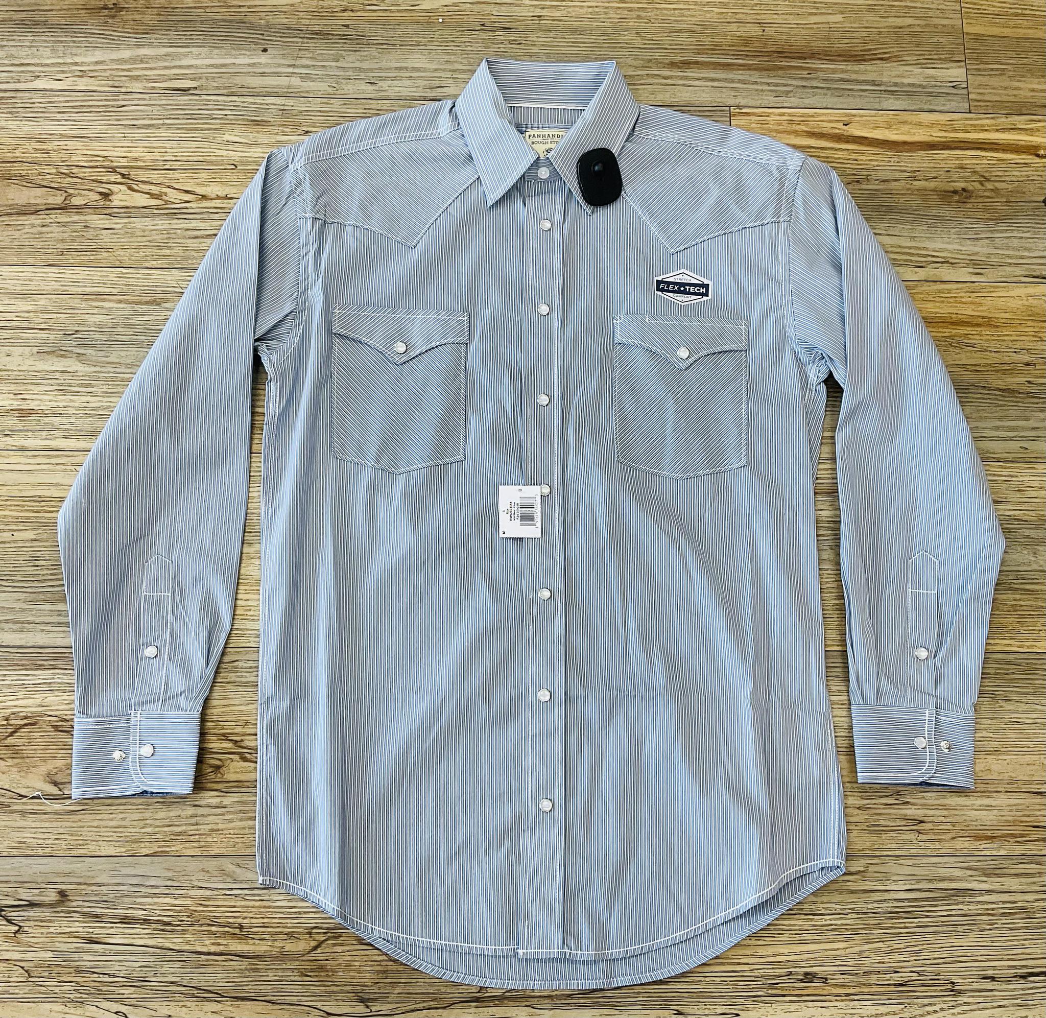 MENS PANHANDLE BLUE LONG SLEEVE SNAP SHIRT |RMN2S04588