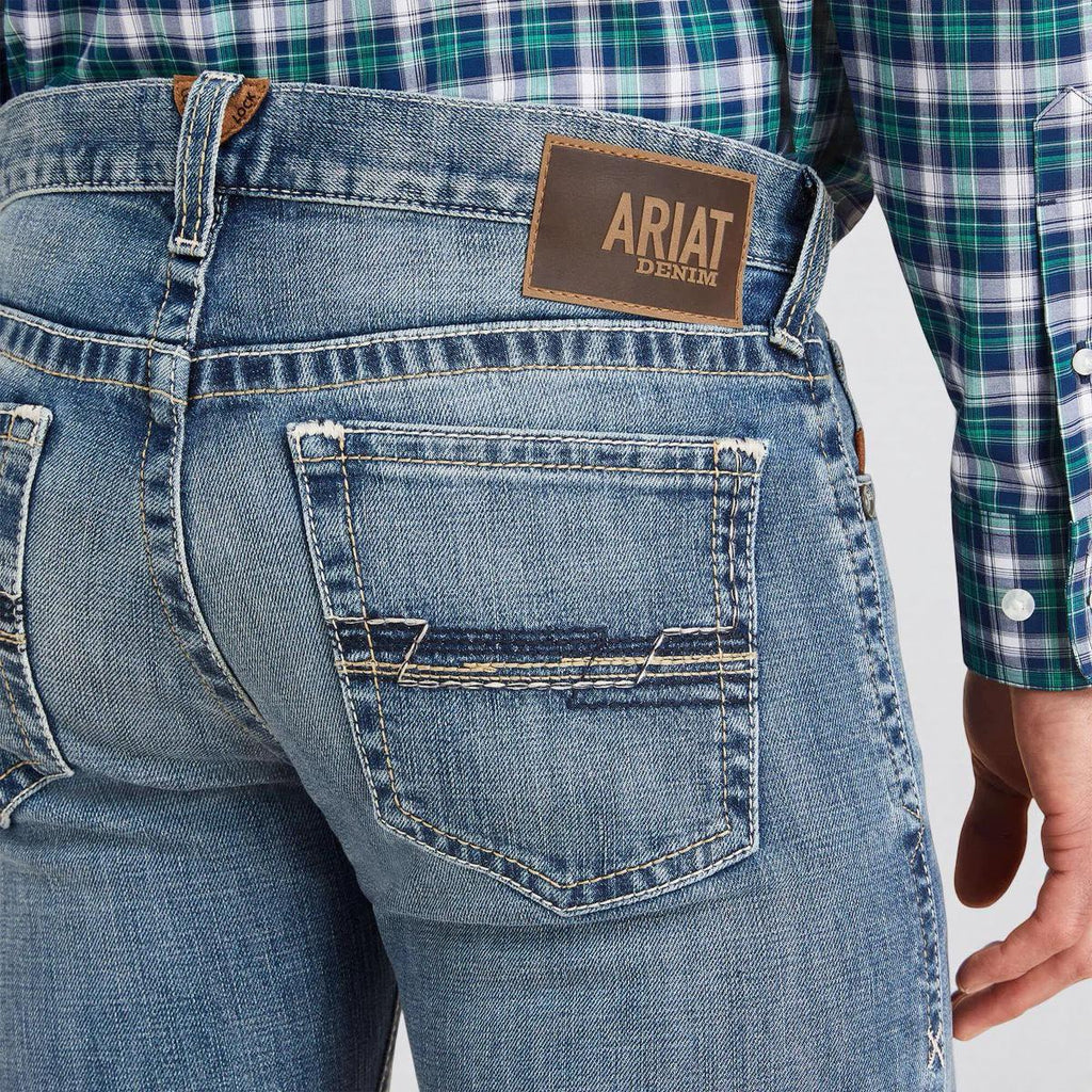 Mens ariat M7 slim fit straight leg jeans  wash: poplar|10043188 M7