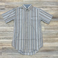 Mens Panhandle  short sleeve stripe 2 pkt snap grey shirt | PMN3S03781