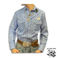 “ Pierce “ | MEN WRANGLER WESTERN SHIRT BLUE VINTAGE STRIPES 1076201AA