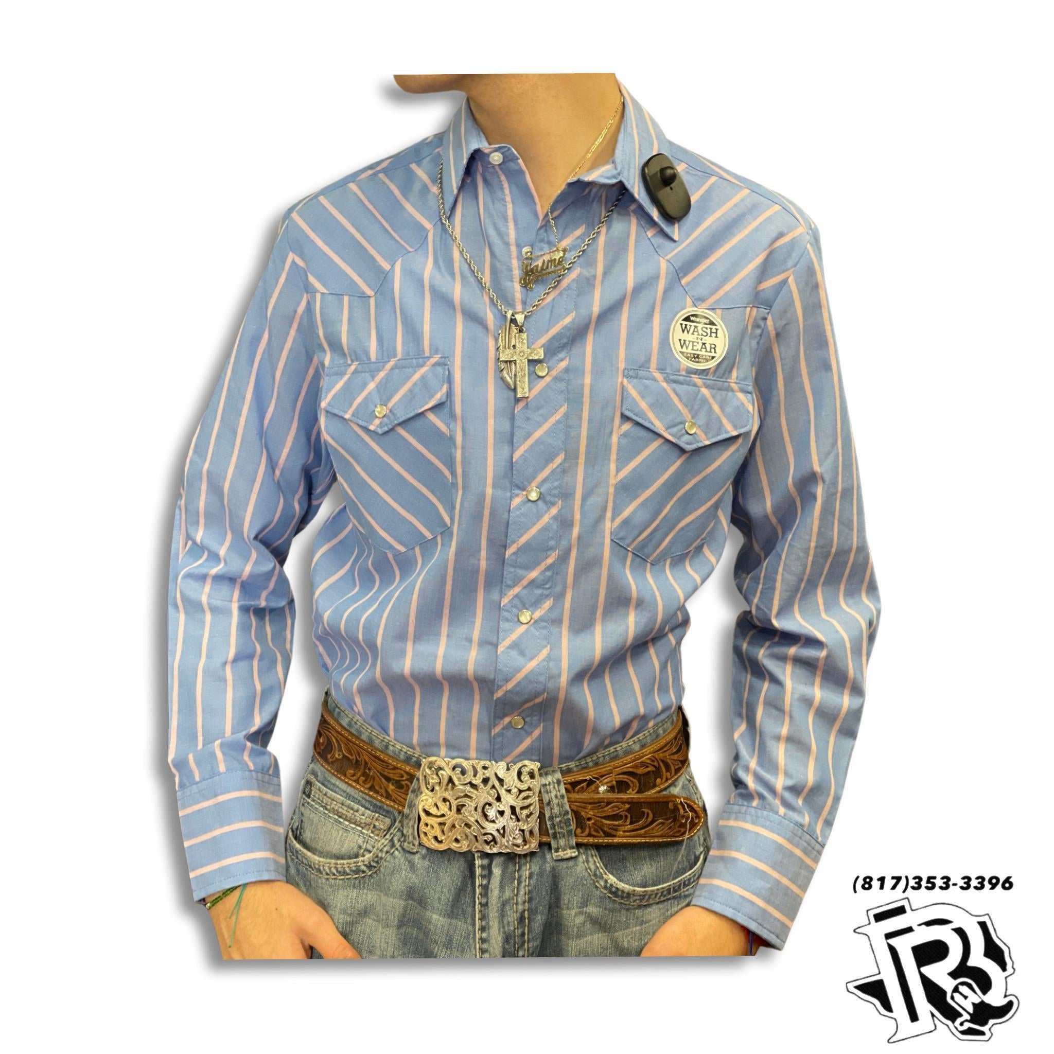 “ Pierce “ | MEN WRANGLER WESTERN SHIRT BLUE VINTAGE STRIPES 1076201AA