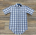 MENS ROCK & ROLL SHORT SLEEVE PLAID SNAP BABBY BLUE SHIRT | PMN3S03314