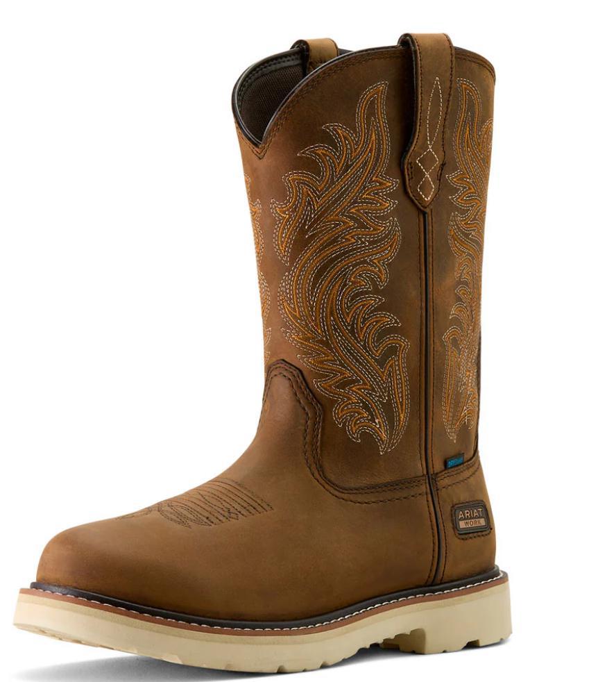 Ariat Men's Activator Argo Waterproof Round Toe Work Boot Distressed Brown| 10063860