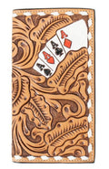 3D Mens Natural Hand Painted Ace Cards Rodeo Wallet |D250010448
