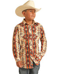 BOYS ROCK AND ROLL LS SNAP RUST (B8S3304)