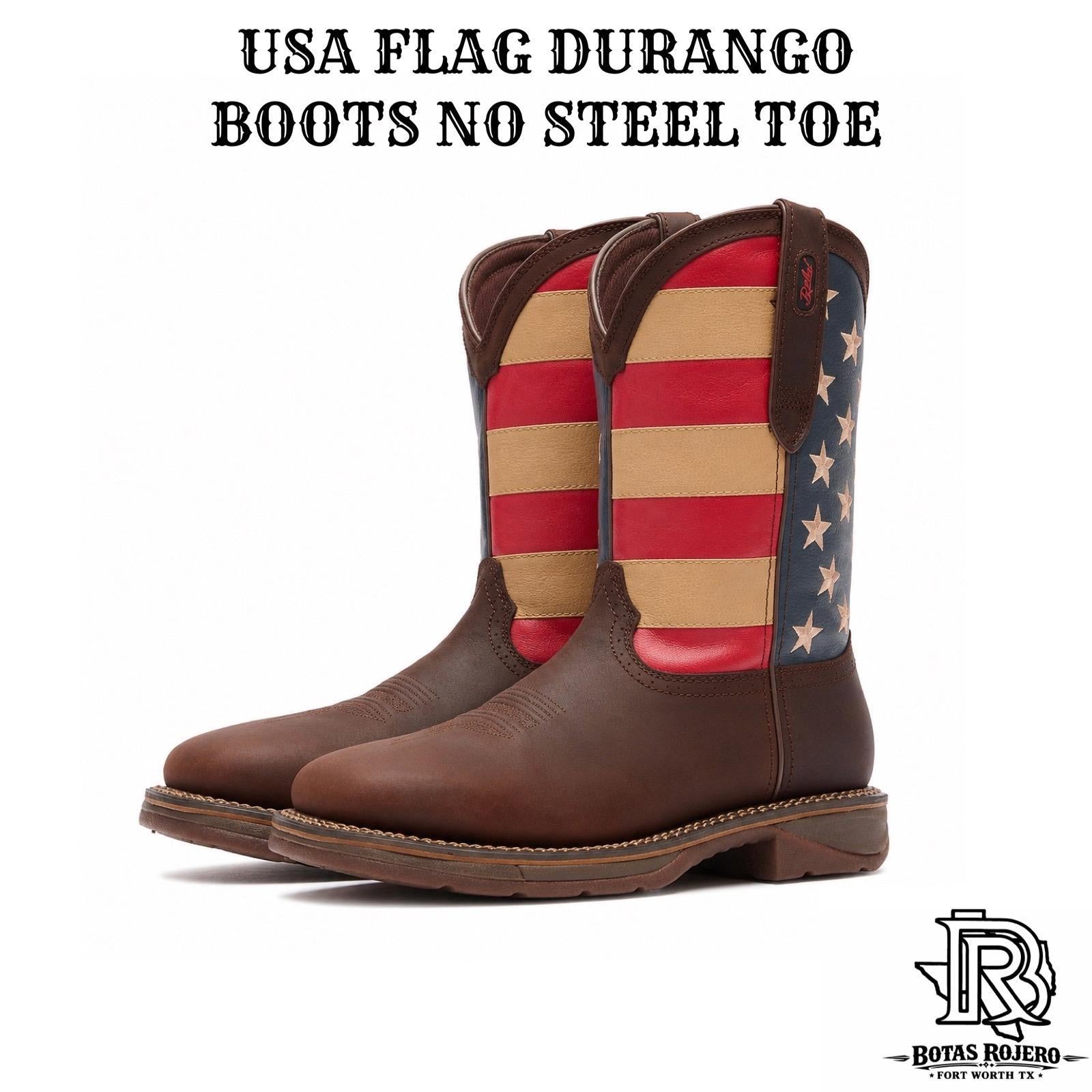 DURANGO  | STEEL TOE USA FLAG MEN WESTERN WORK BOOTS |DB020