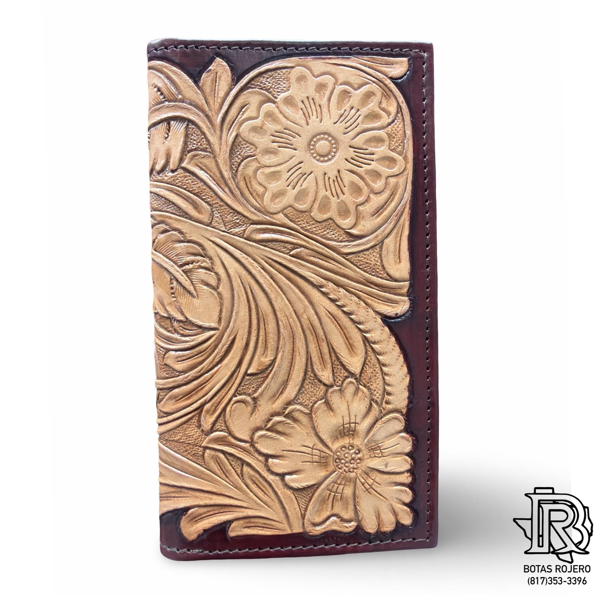 TRAVIS | IRON SPUR WALLET TOOLED LEATHER HANDMADE
