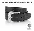 BLACK OSTRICH PRINT BELT 1.5 INCH WIDE MR2251