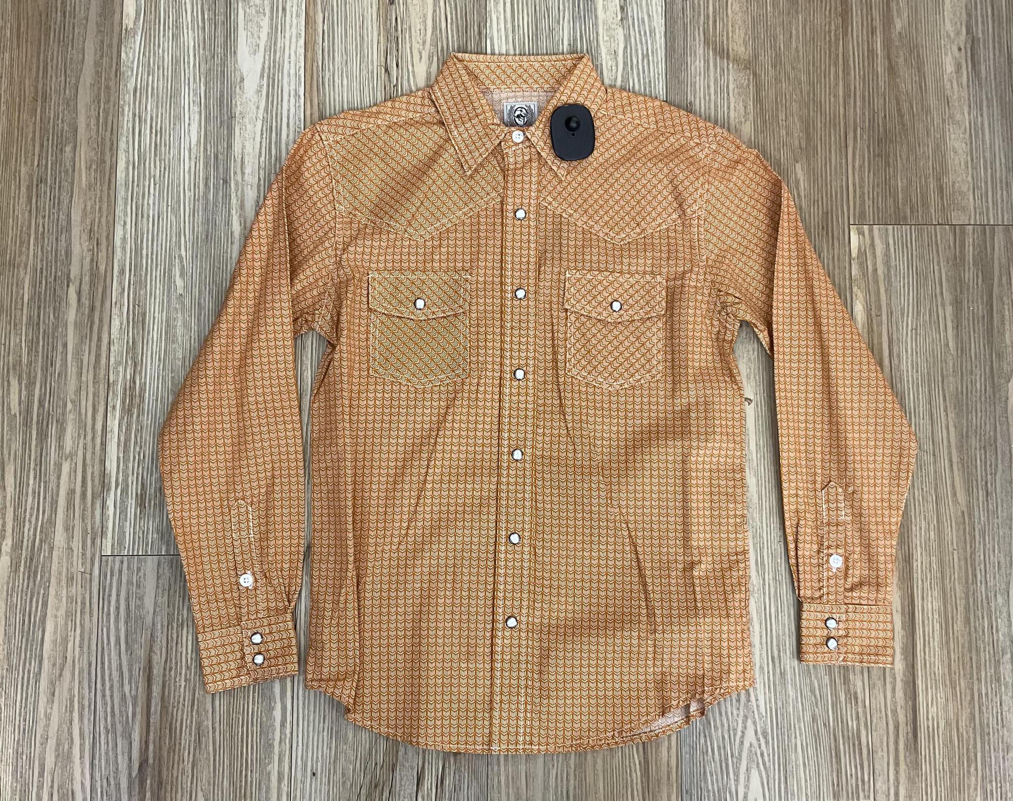CINCH BOYS LONG SLEEVE BROWN SHIRT | MTW7020087