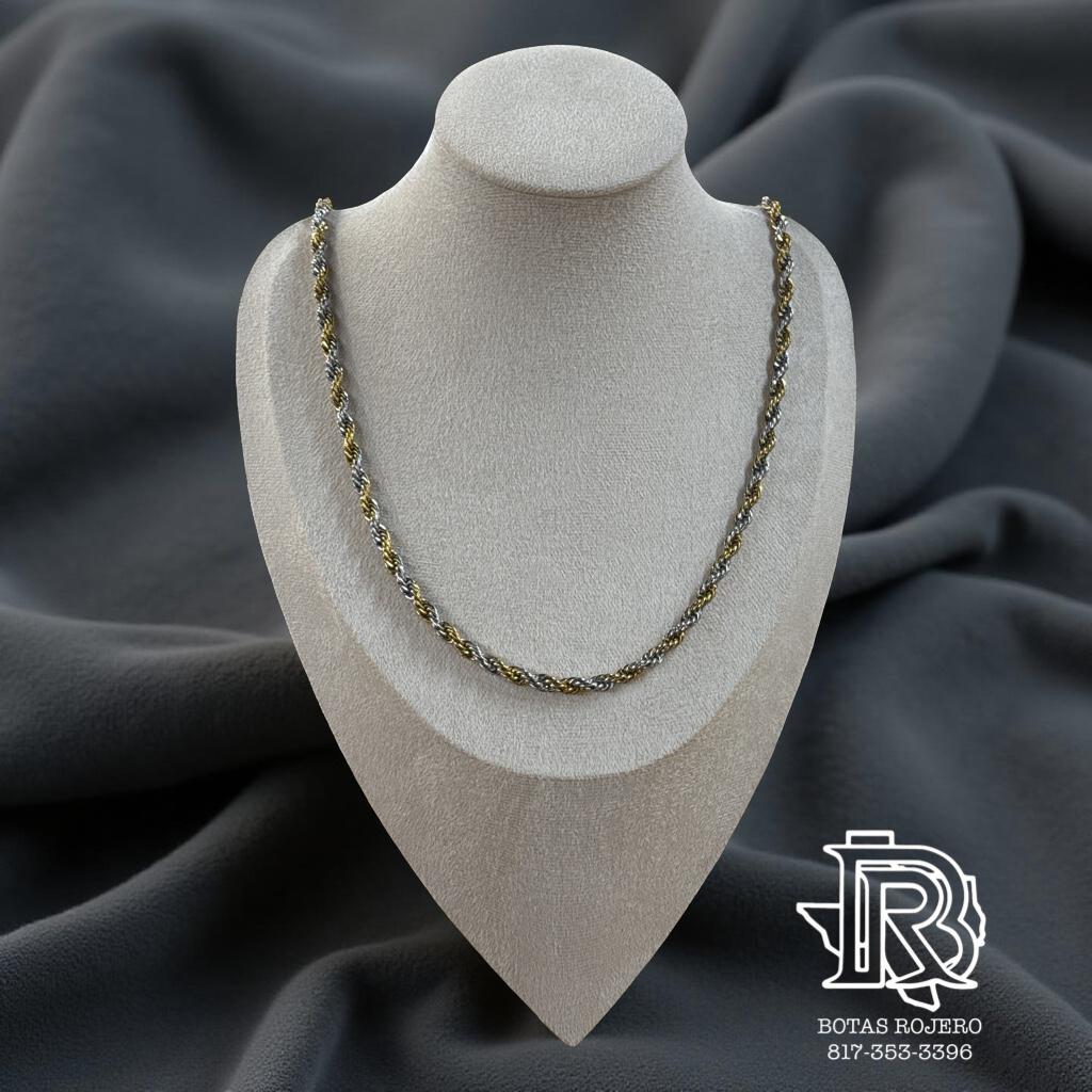 “ Timeless “ | MEN ROPE CHAIN STAINLESS STEEL NECKLACE 3 /16 INCH WIDE