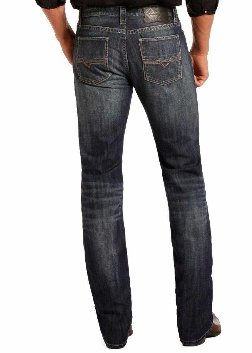 Rock & Roll Cowboy Men's Revolver Slim Straight Leg Medium Wash Jeans M1R4440