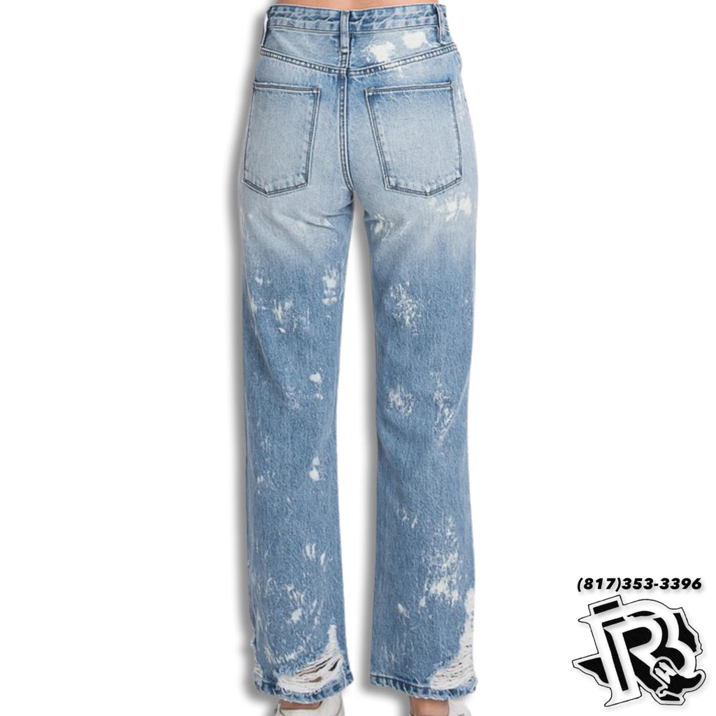 “ VIVI MOM JEANS “ | VINTAGE STRAIGHT LIGHT BLUE WASH