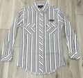 ROCK & ROLL MEN’S GREY STRIPE PRINTED LONG SLEEVE SHIRT |BMN2S09423