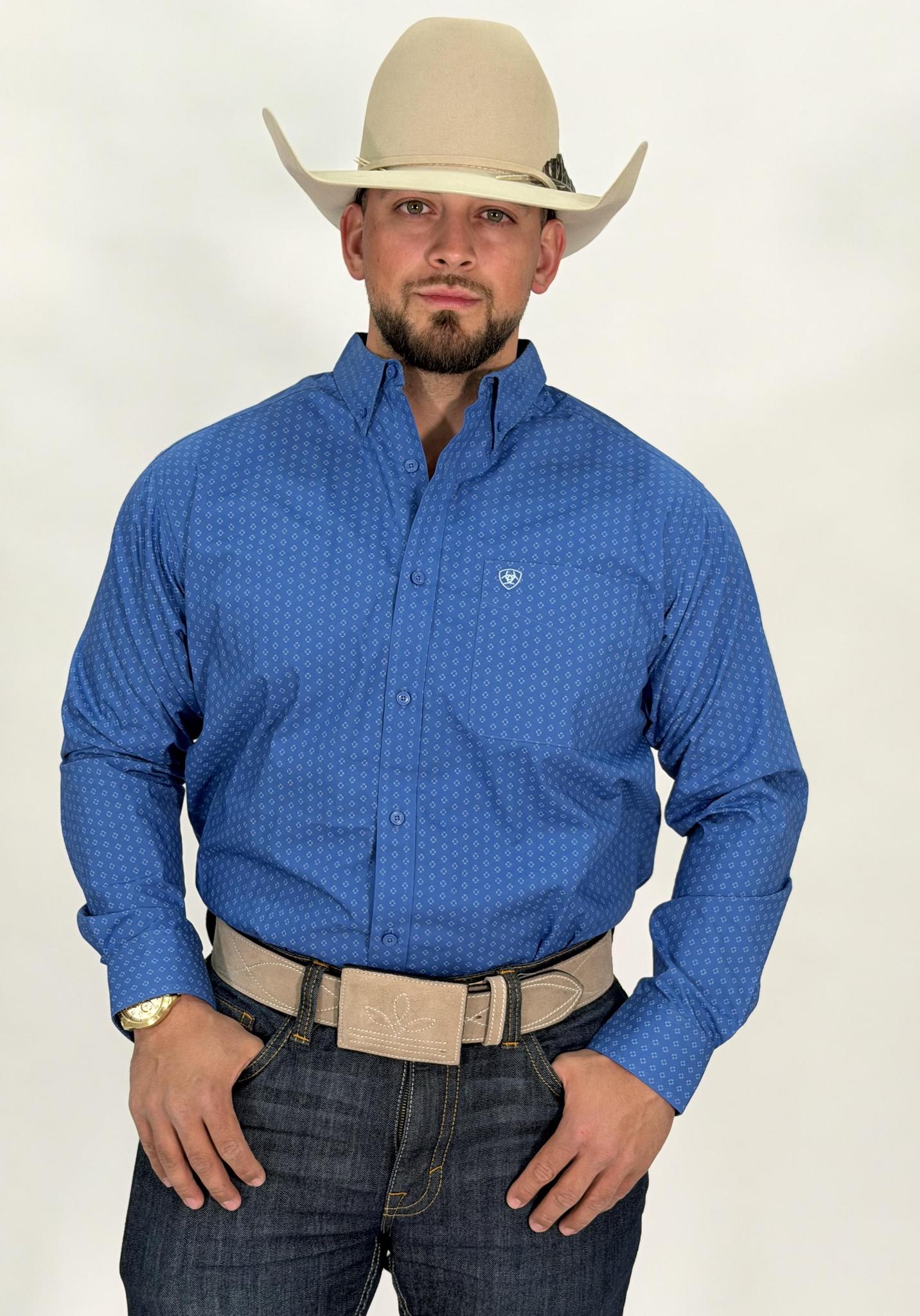 ARIAT MEN’S  STRATFORD CLASSIC ROYAL BLUE LONG SLEEVE SHIRT | 10062238