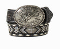 NOCONA BOY'S BLACK EMBROIDERED INLAY BELT | N4441601
