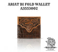 ARIAT LARGE BIFOLD WALLET CROC FLORAL EMBOSSED BROWN A3553002