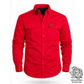 IRON SPUR | MEN WESTERN SHIRT RED LONG SLEEVE PEARL SNAP