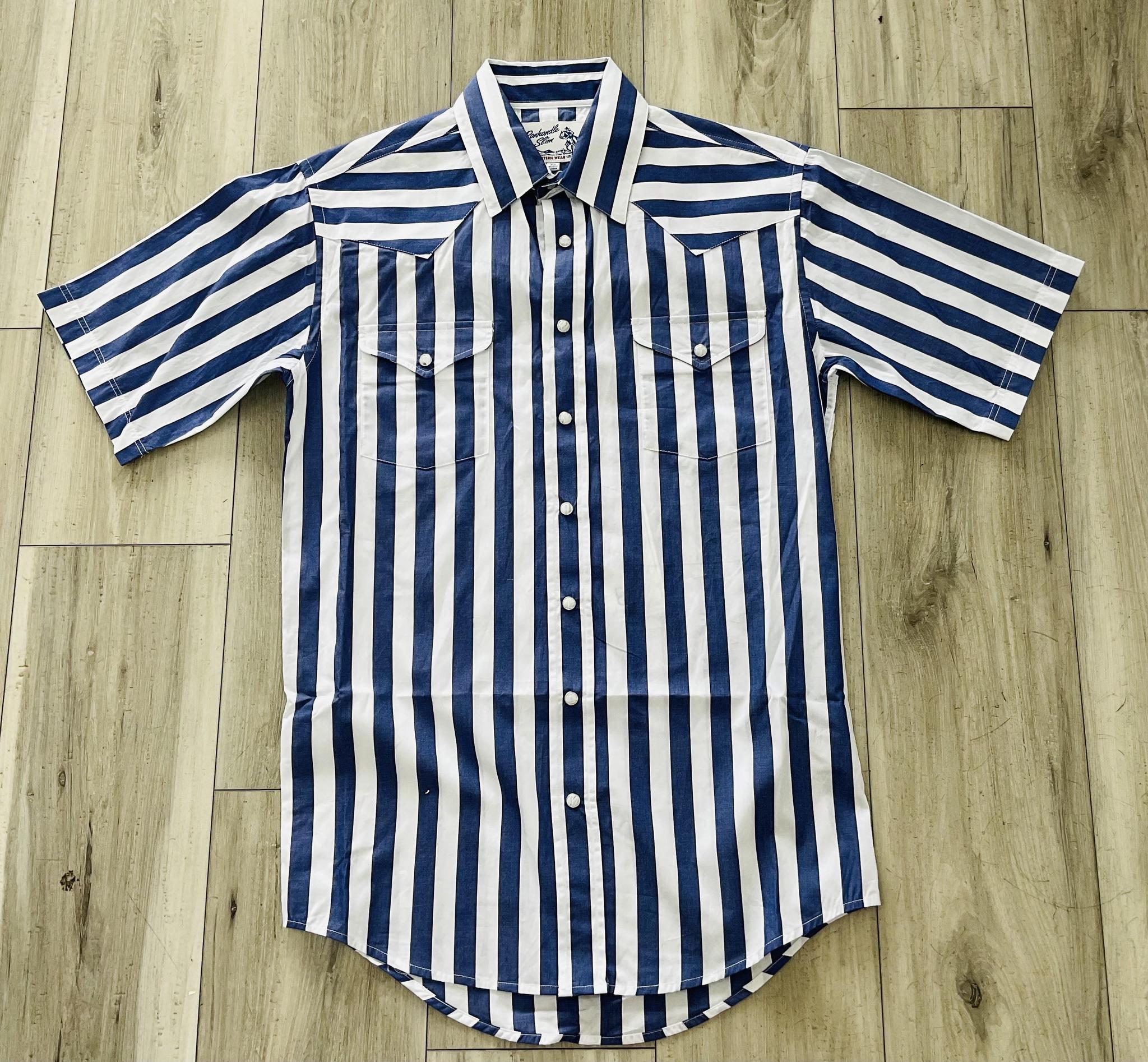 PANHANDLE MEN’S SHORT SLEEVE SNAP BLUE SHIRT | PMN3S08906