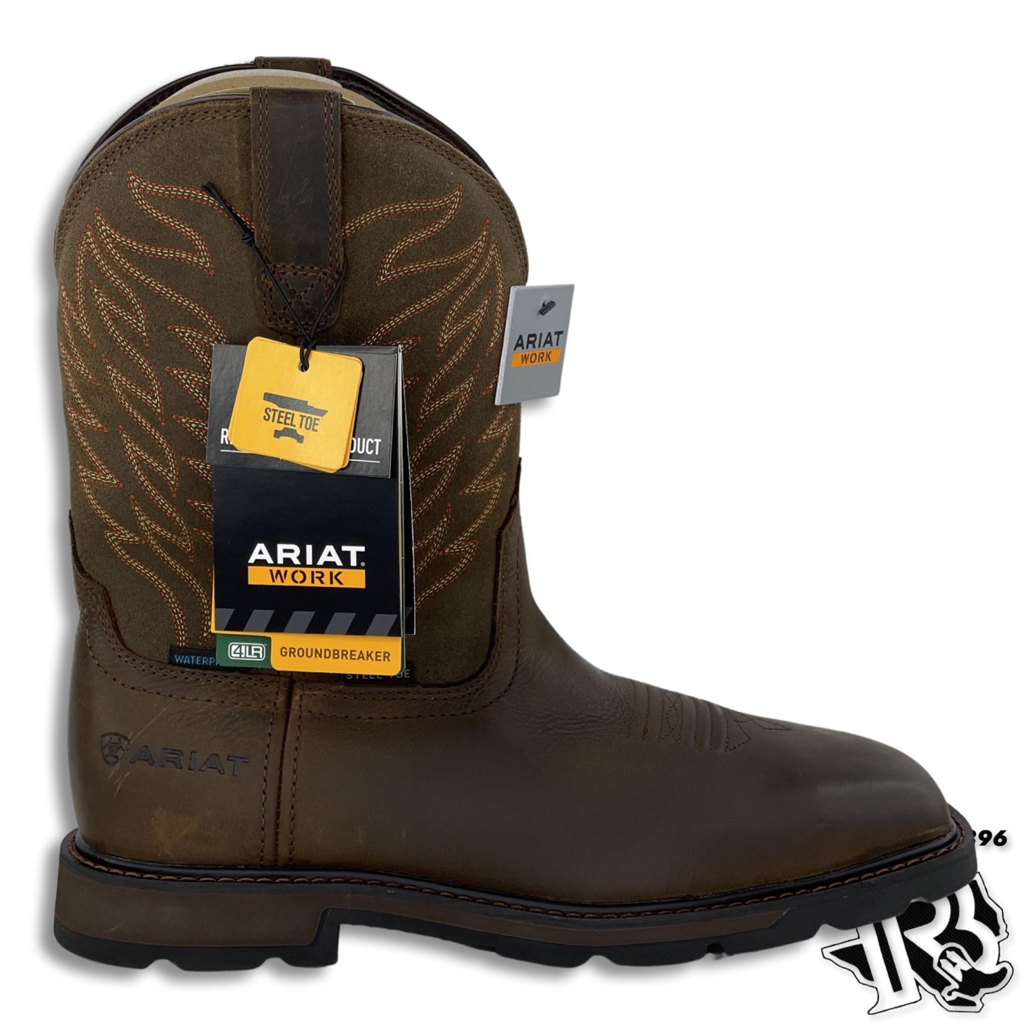 ARIAT WATERPROOF STEEL TOE | GROUNDBREAKER H20 MEN WESTERN WORK BOOT
