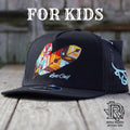 “ TRIBE FLAT KIDS  “ | KIDS CAP  BLACK LOST CALF