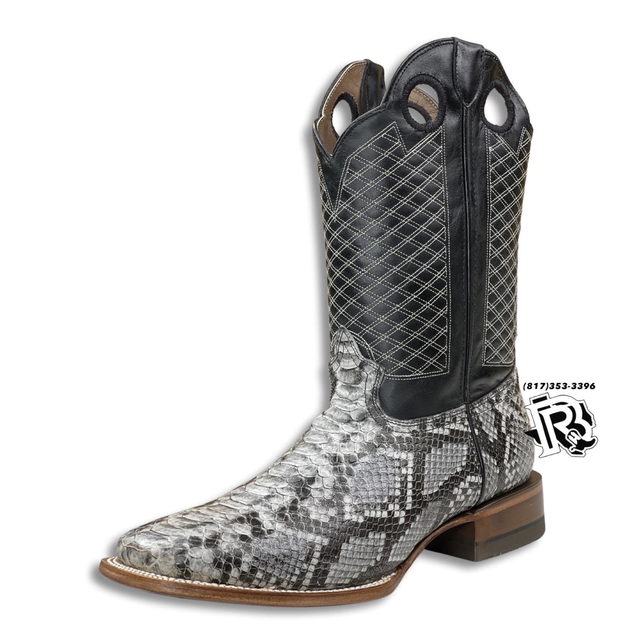 -PYTHON NATURAL PRINT | MEN WESTERN SQUARE TOE BOOTS