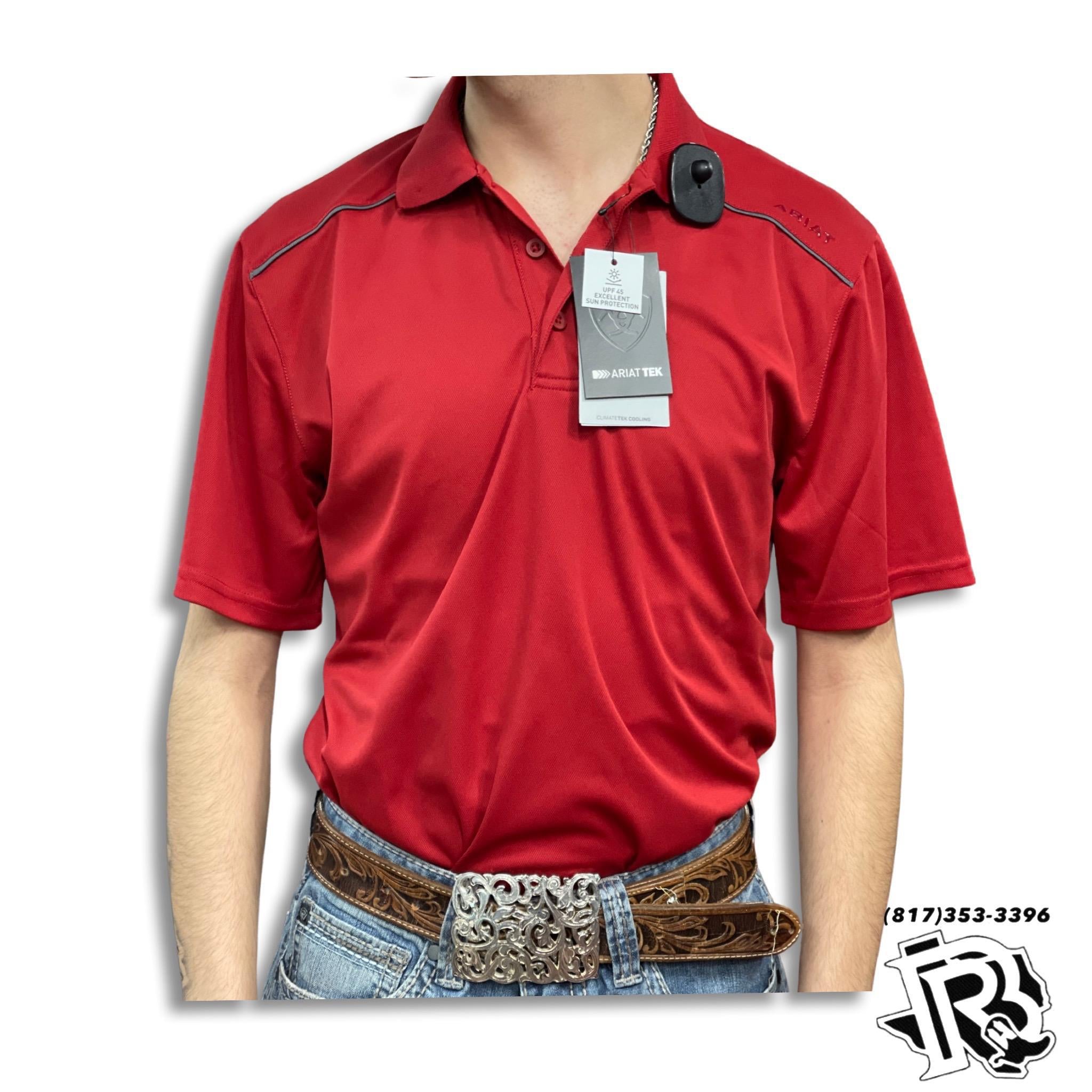 MEN POLO | ARIAT RED WESTERN POLO 10039411