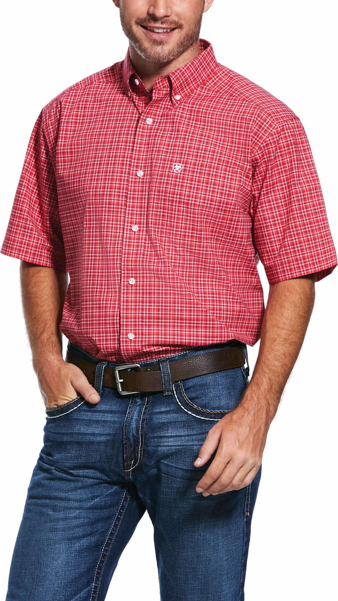 MENS ARIAT PRO SCOTTSDALE SHORT SLEEVE SHRT CORALREEF 10031953