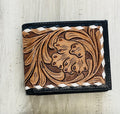 ‘’ GARLAND “ | IRON SPUR WESTERN CO. MEN BI FOLD WESTERN TOOLED LEATHER WALLET