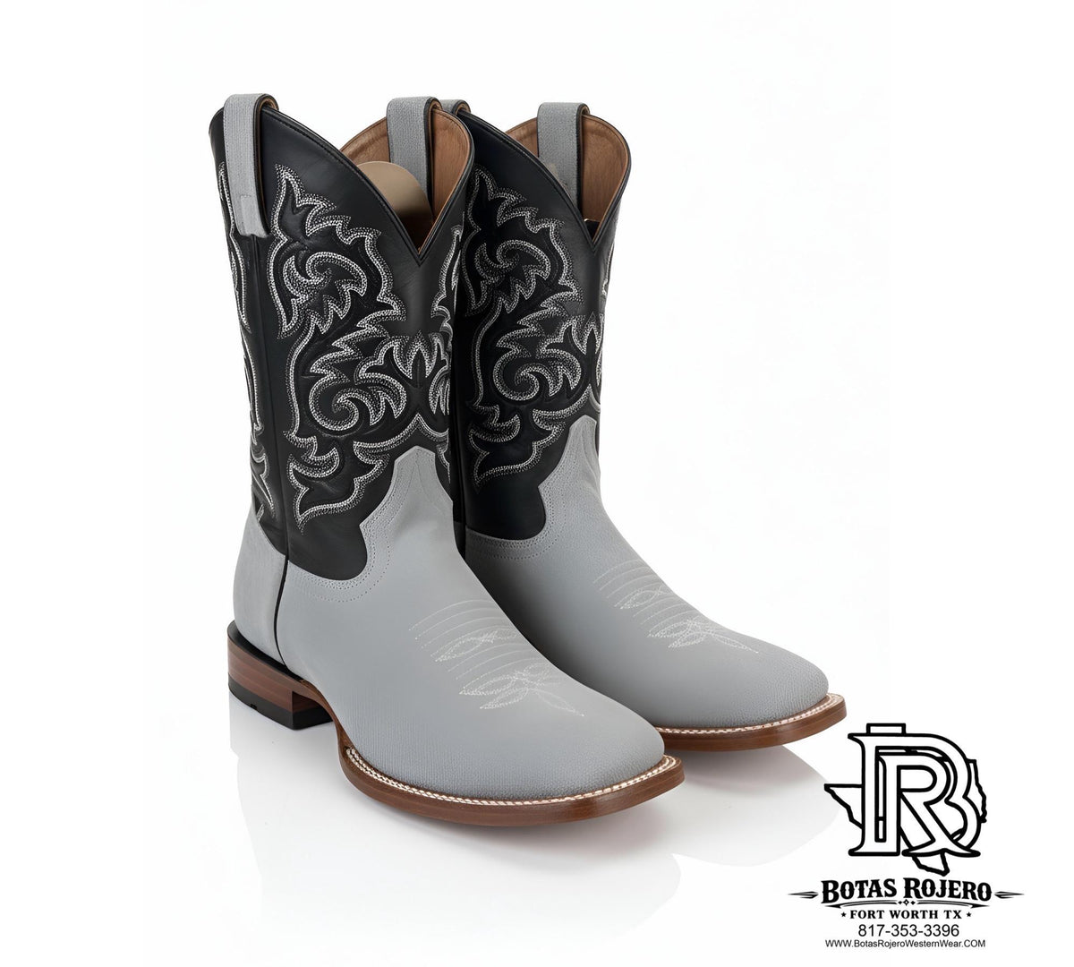 “ ADAN “ MENS ROUGH OUT GREY SQUARE TOE BOOTS