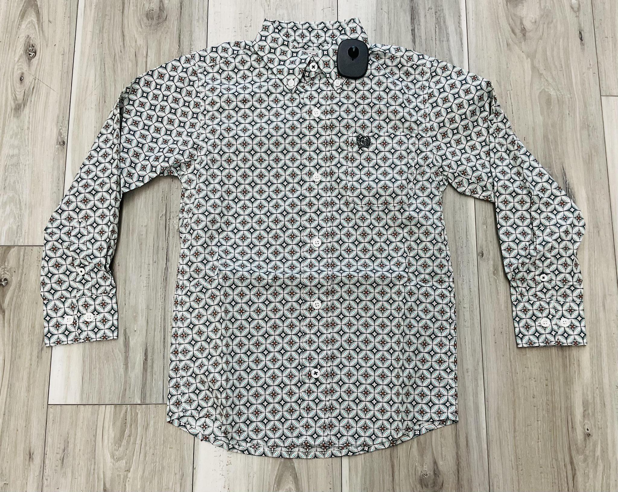 CINCH BOYS LONG SLEEVE CREAM SHIRT |MTW7060405