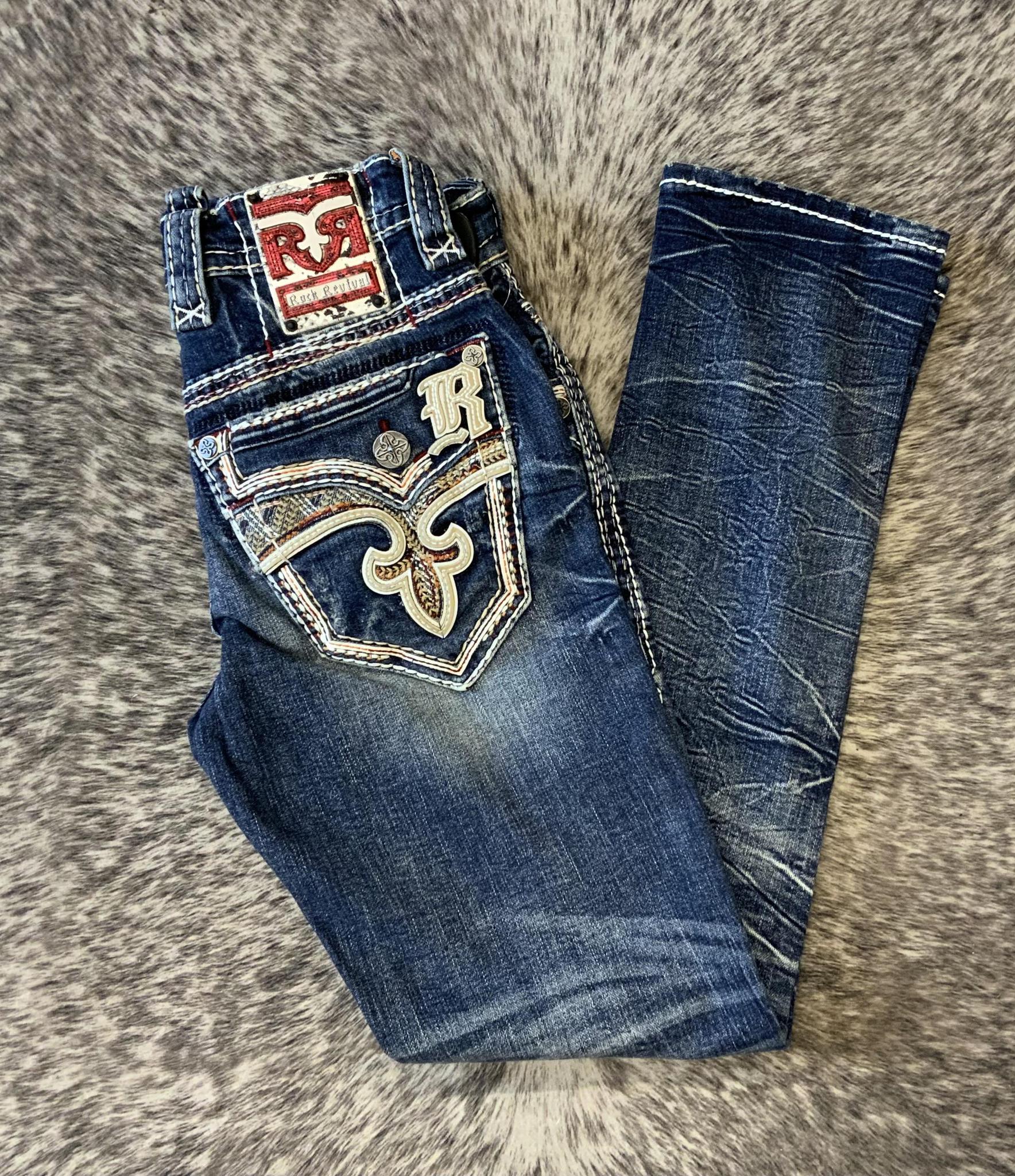 ‘’KAYDIN’’ MEN'S ROCK REVIVAL  STRAIGHT JEANS WHITE LABEL