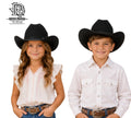 Kids Boy And Girl Black Straw Cowboy Hat By Iron Spur