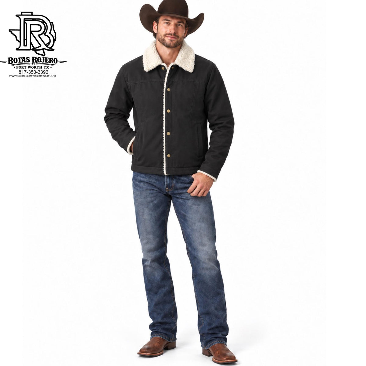 “ Crockett “ MEN GRIZZLY WESTERN JACKET BLACK