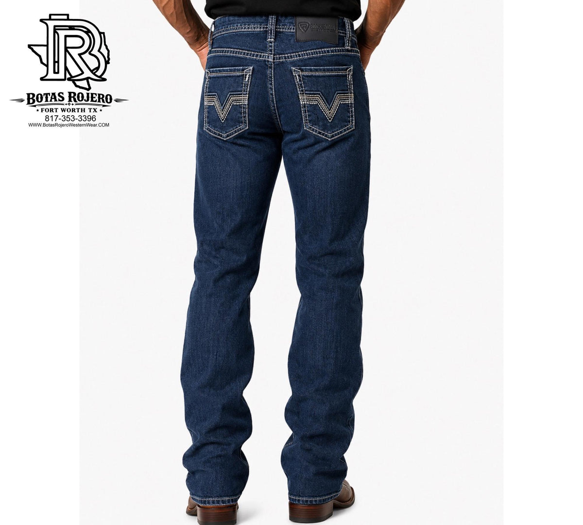 MEN’S ROCK & ROLL  TRADITIONAL REGULAR FIT TAPERED BOOT DARK VINTAGE JEANS | BMHPD06232