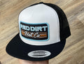 Red Dirt Mens White & Black Striped Patch Cap White & Black |RDHC-487