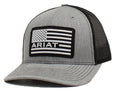 Ariat Mens USA Flag Logo Grey Snapback Ball Cap |A300012706
