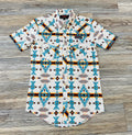 Mens Rock & Roll RRD short Sleeve 2pkt Dale Aztec Snap Orange |