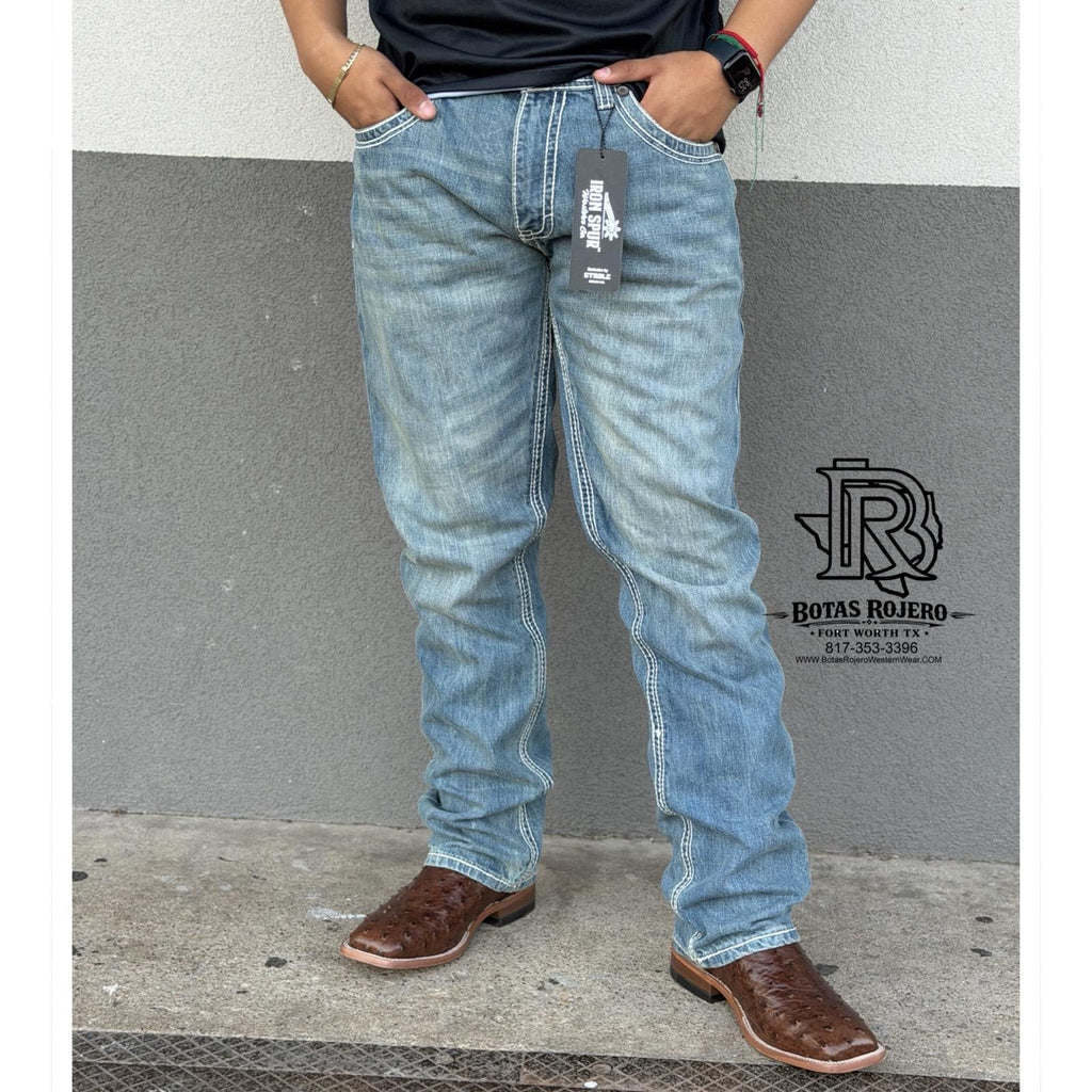 06 | Iron Spur Men’s Straight-Leg Western Jeans – Light Blue