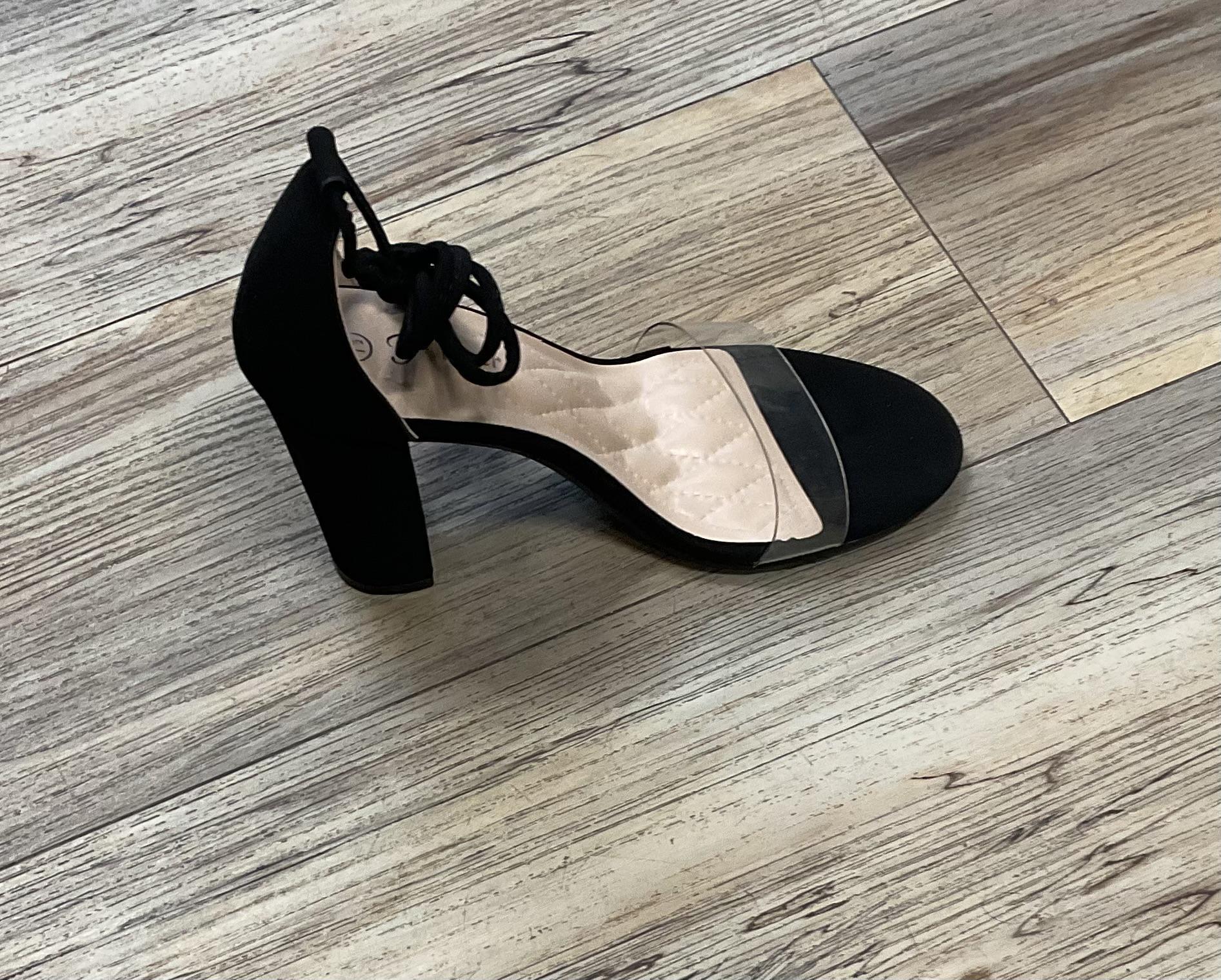 AMBER -12  BLACK NUB/CLEAR      |HEEL