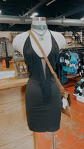 NAT FRINGE BLACK DRESS
