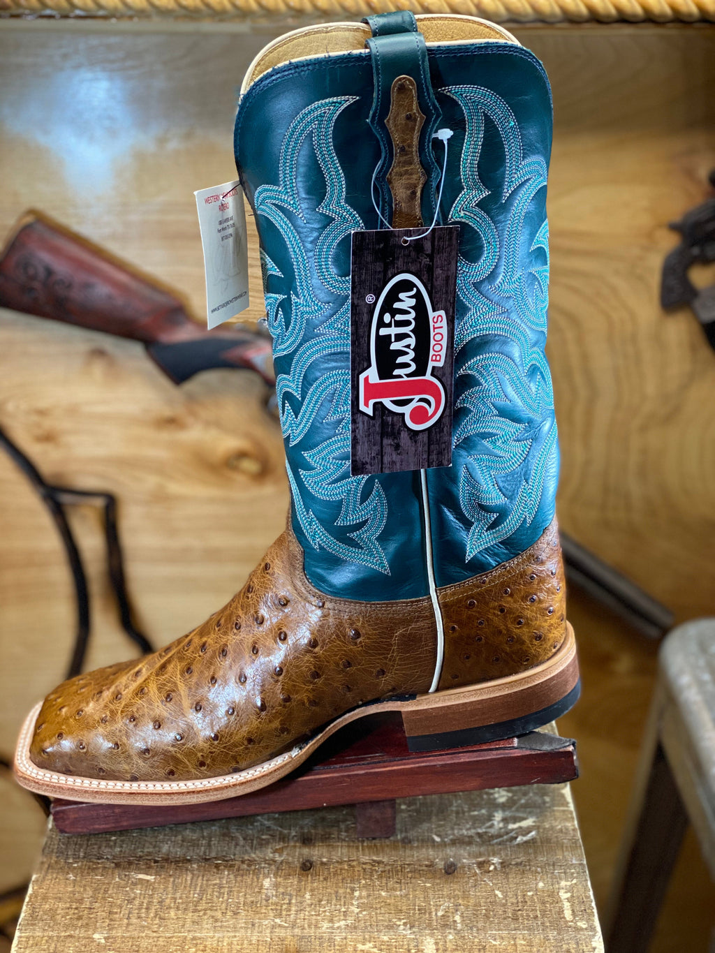 8584 JUSTIN®️ Ostrish Boot Oiled Tan