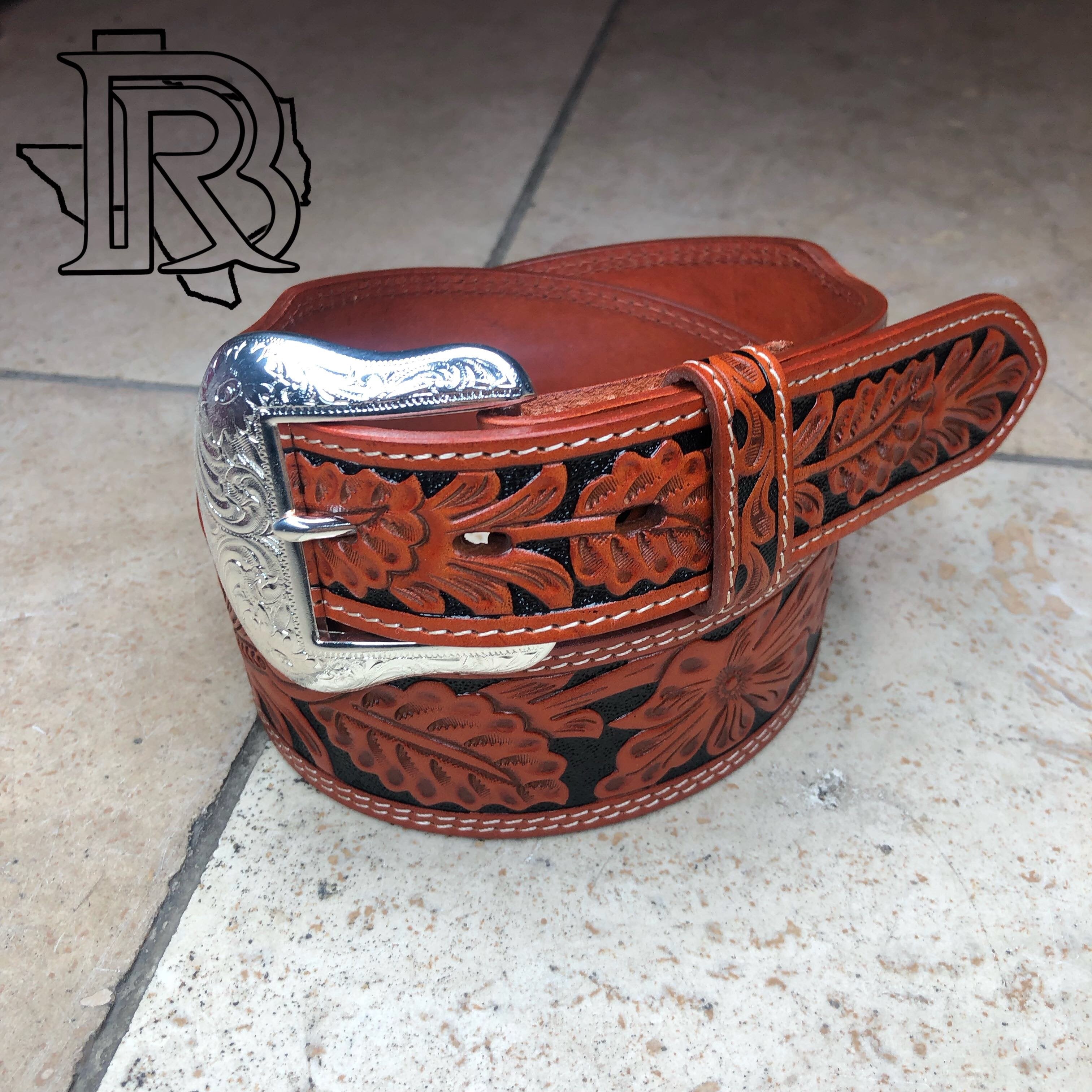 RANGER BELT COMPANY: TOOLED LEATHER BELT