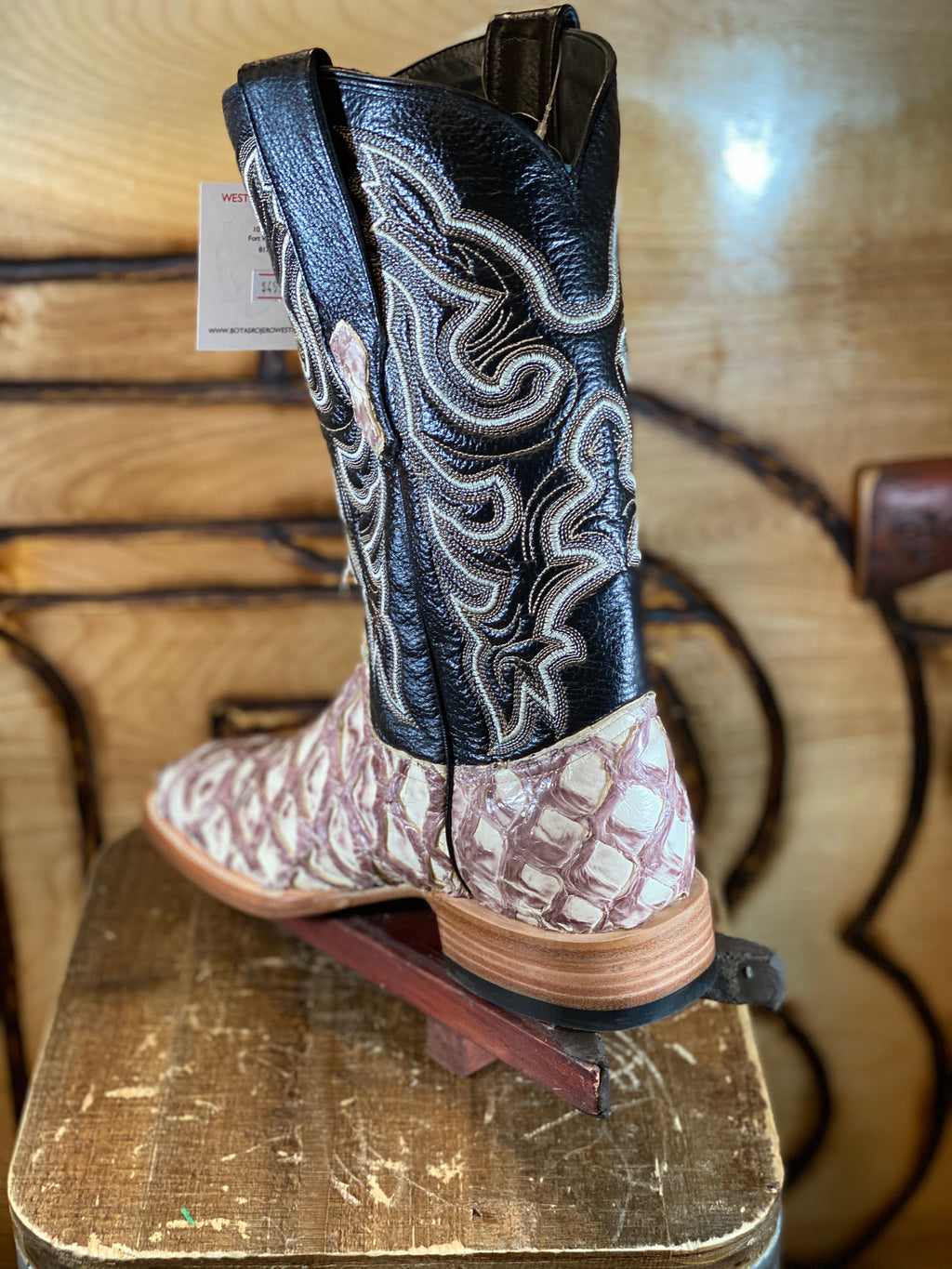 BIG BASS BOOTS | BONE COLOR  SQUARE TOE ORIGNAL