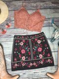 Grey embroidery skirt